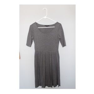 Dark Grey midi dress with 3/4 Sleeves